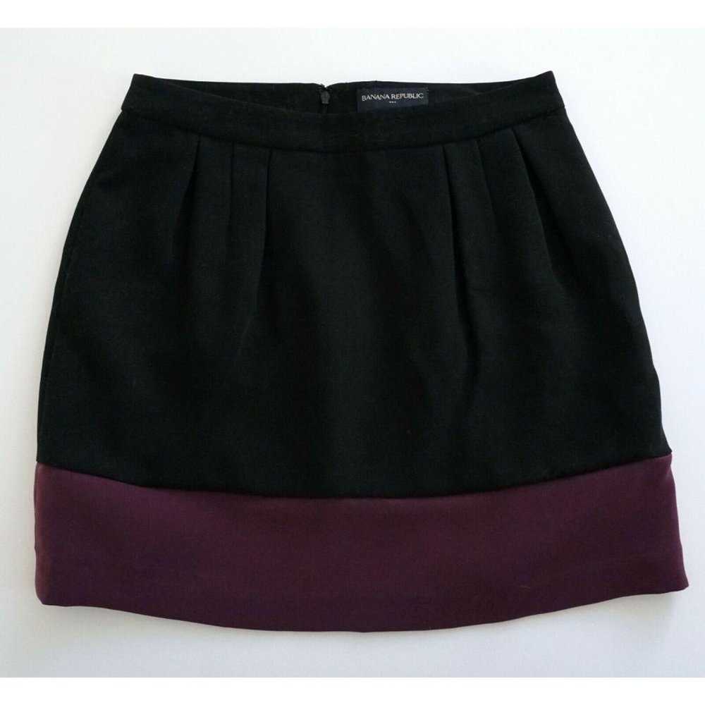 BANANA REPUBLIC Black Purple Career Work Skirt